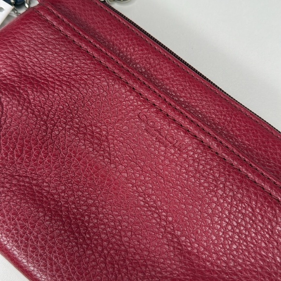 Coach pebbled leather medium wristlet crimson nwt prk lth F51683 NEW - Picture 3 of 15